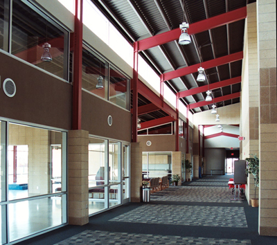 Watauga Community Recreation Center Lobby SW, ENR architects with LBL Architects, Watauga, TX 76148